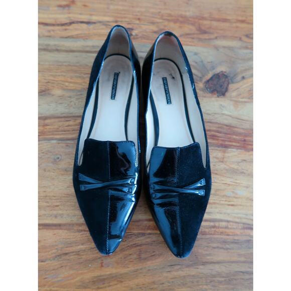 EMPORIO ARMANI Suede Patent Leather Pointy Toe Ballet Flat YOOX 38.5 8.5 $695 - Picture 7 of 11